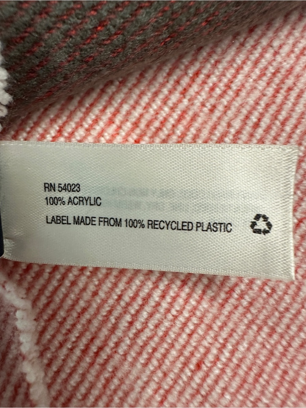 GAP chunky pink red gray colorblock fringe scarf fall warm cozy holidays - Picture 6 of 6